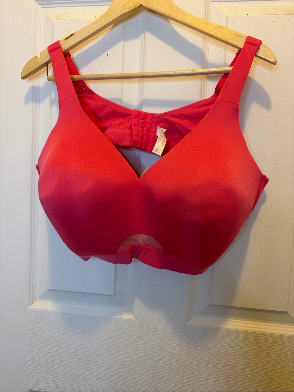 Cacique Smooth Lightly Lined No Wire Full-Coverage Bra in Bright Coral Pink